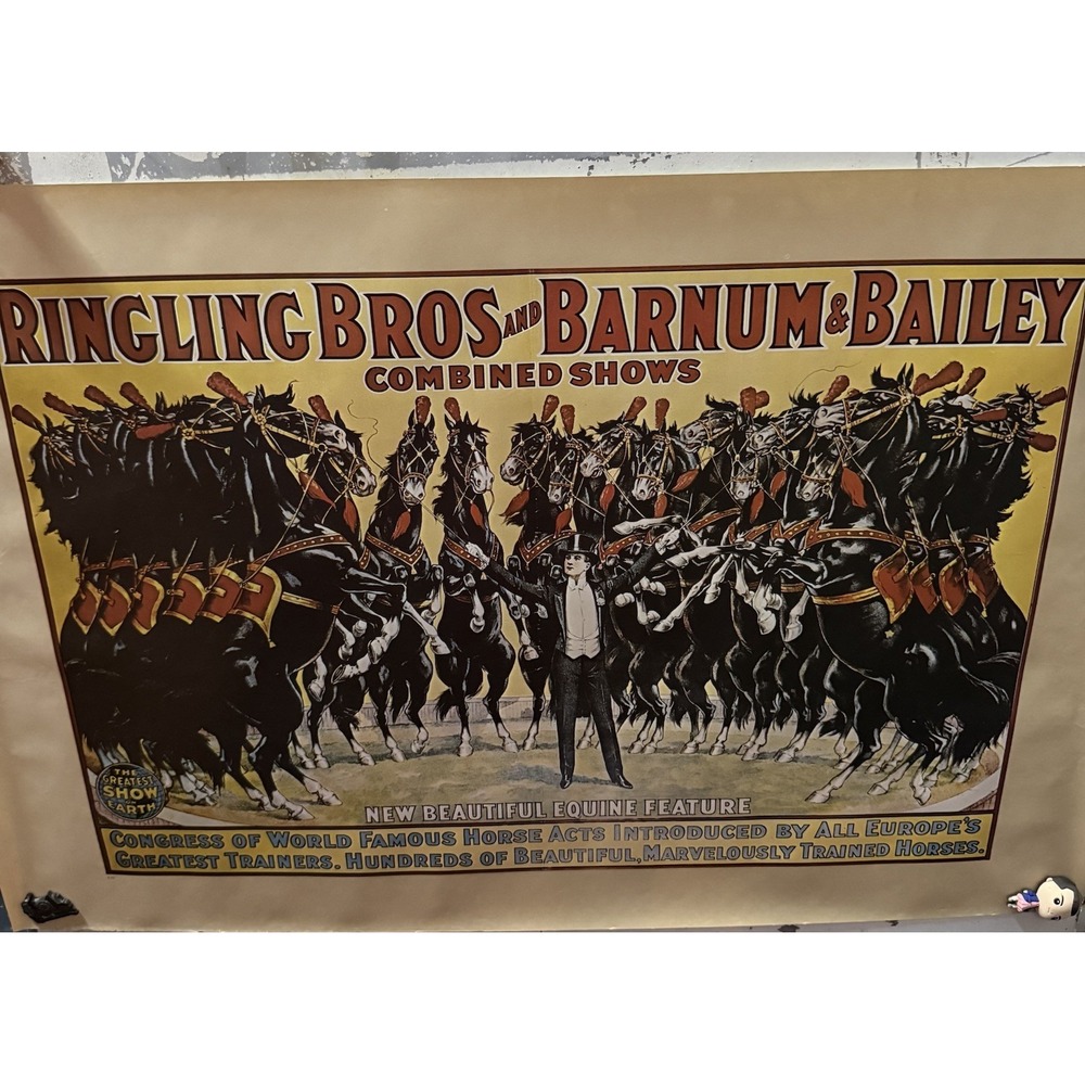 Ringling Bros Barnum Bailey Circus Horse Poster Reprint 36 x 24.5 Equine